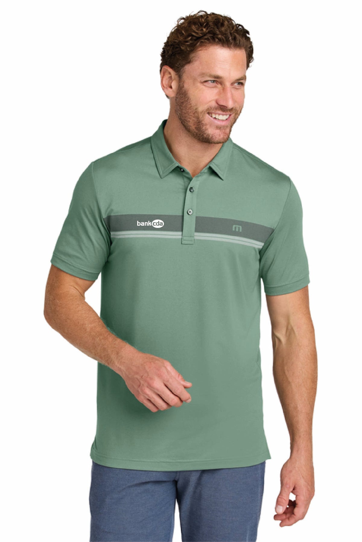 TMA41462 - TravisMathew Glenview Stripe Polo - BankCDA - Logowear Store - Embroidery - #29162
