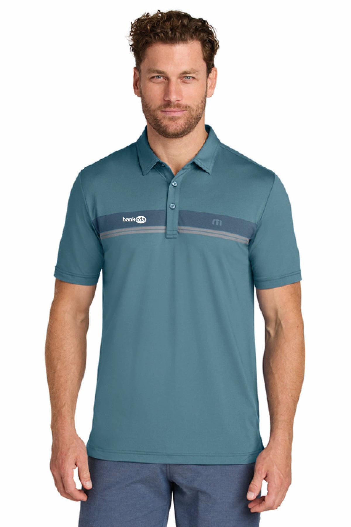 TMA41462 - TravisMathew Glenview Stripe Polo - BankCDA - Logowear Store - Embroidery - #29162