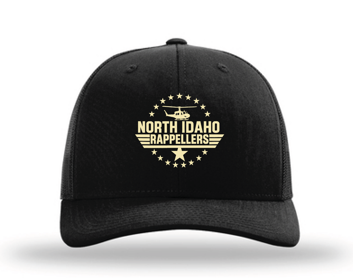 112 - Richardson Trucker Cap - North Idaho Rappel Crew - Helicopter design - Order Collection Store - Embroidery - #29222