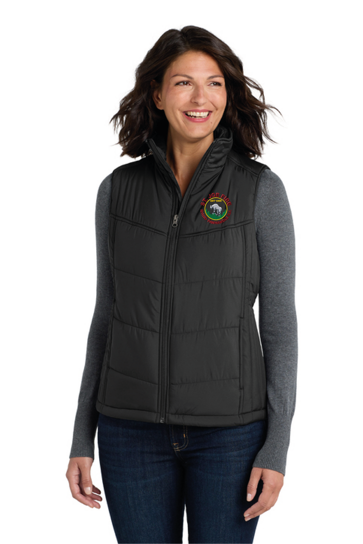L709 - Port Authority Women's Puffy Vest - St. Joe Fire - Logowear Store - Embroidery - #29319