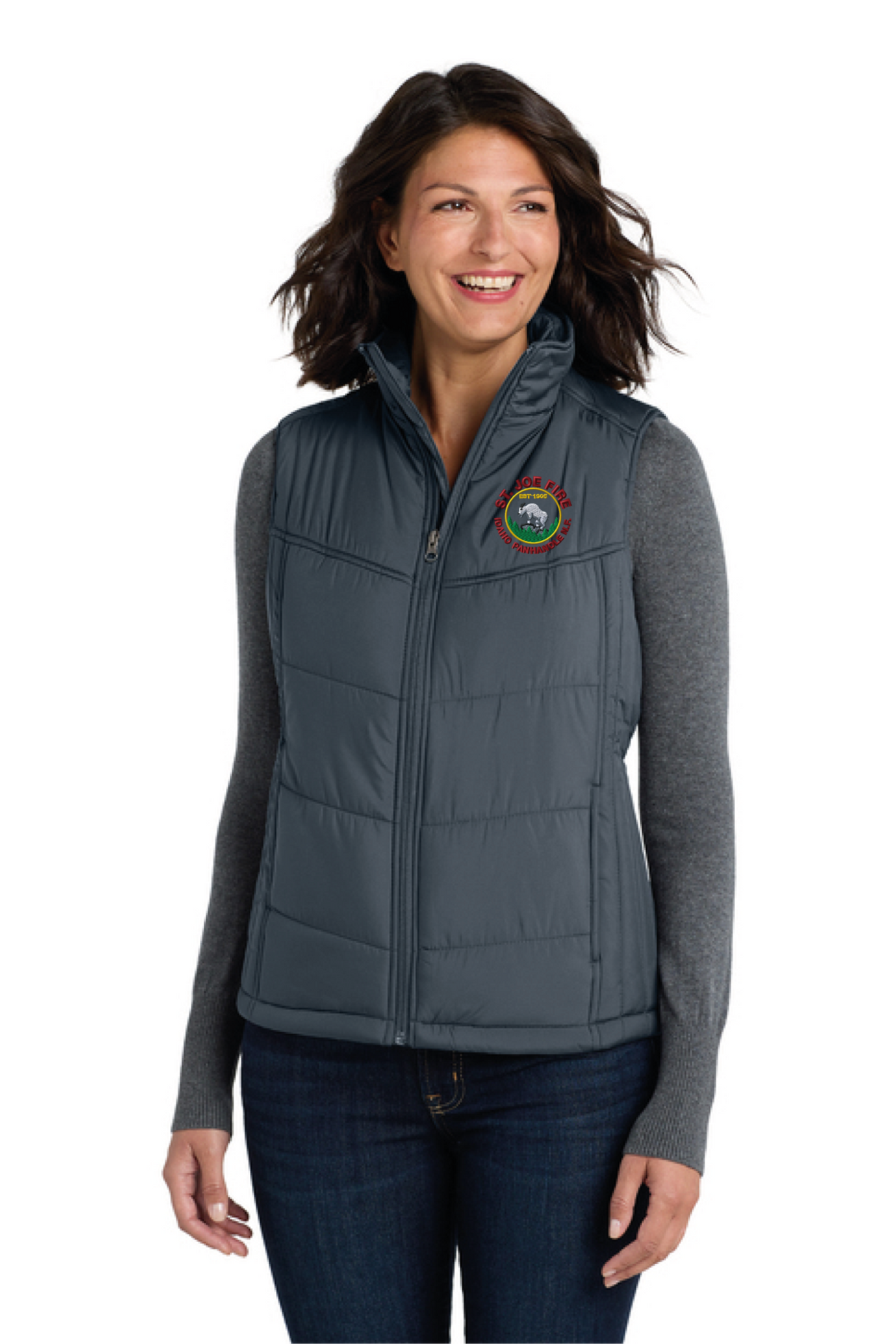 L709 - Port Authority Women's Puffy Vest - St. Joe Fire - Logowear Store - Embroidery - #29319