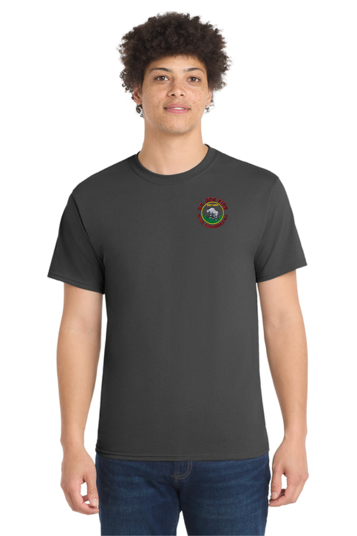 PC55T - Port & Company Tall Core Blend Tee - St. Joe Fire - Logowear Store - Embroidery - #29319