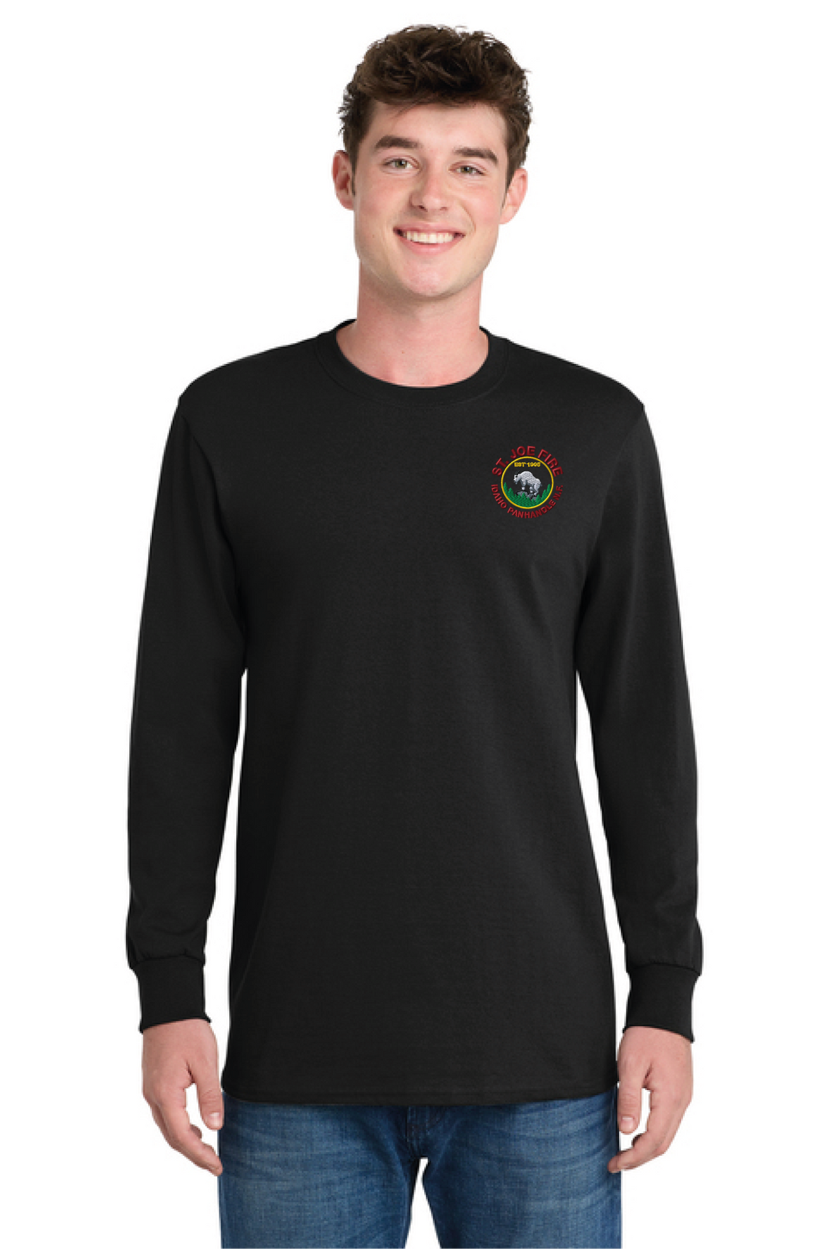 PC61LS - Port & Company - Long Sleeve Essential Tee - St. Joe Fire - Logowear Store - Embroidery - #29319