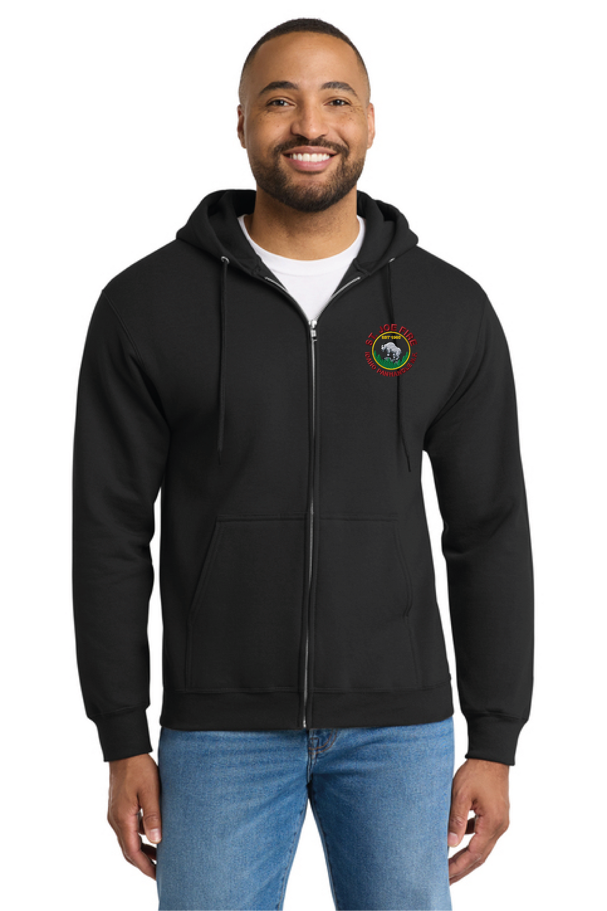 PC90ZH - Essential Fleece Full-Zip Hooded Sweatshirt - St. Joe Fire - Logowear Store - Embroidery - #29319