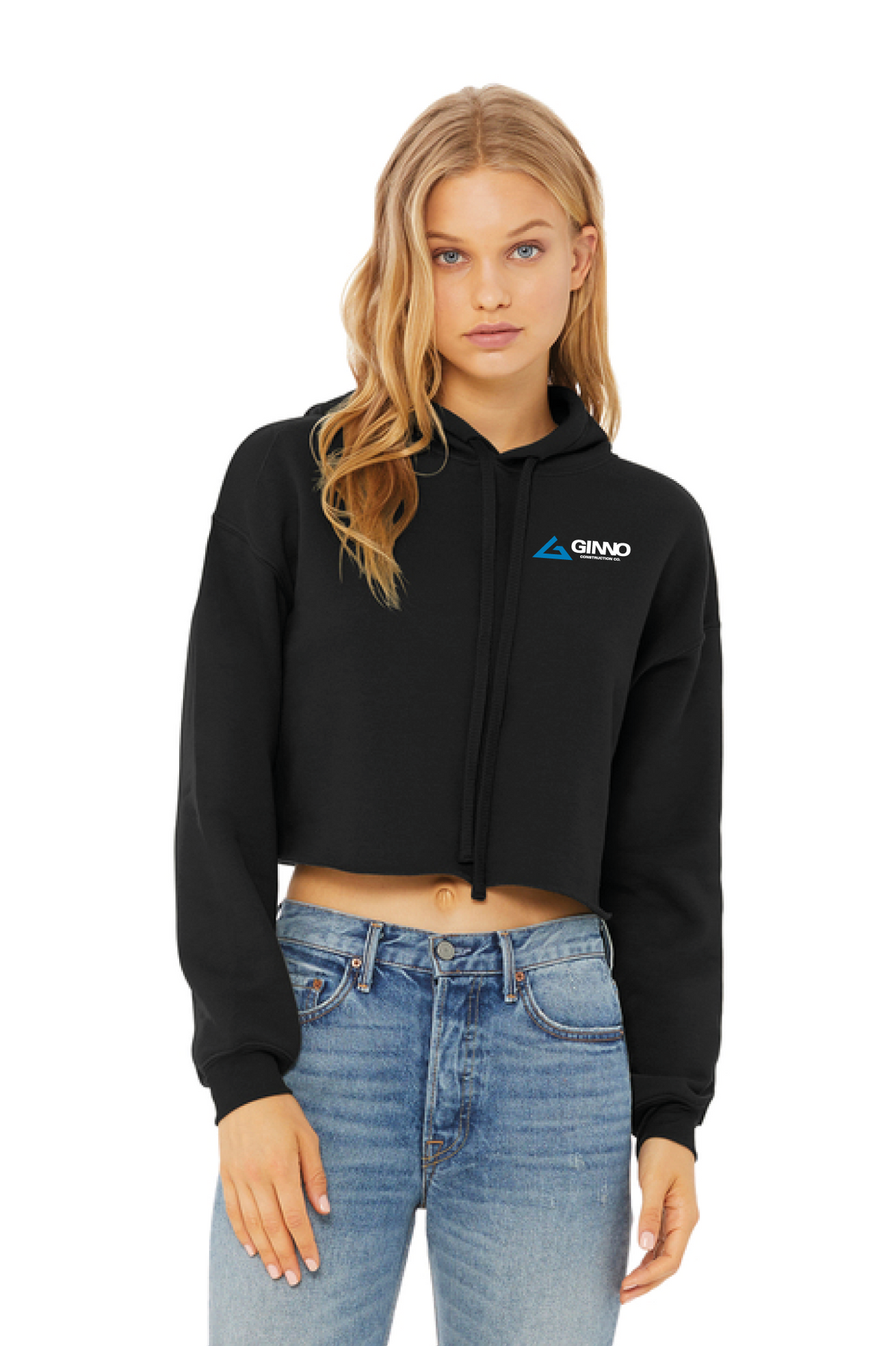 BC7502 - BELLA+CANVAS Women's Sponge Fleece Cropped Fleece Hoodie - Ginno Construction - Company Store - Embroidery - #29362
