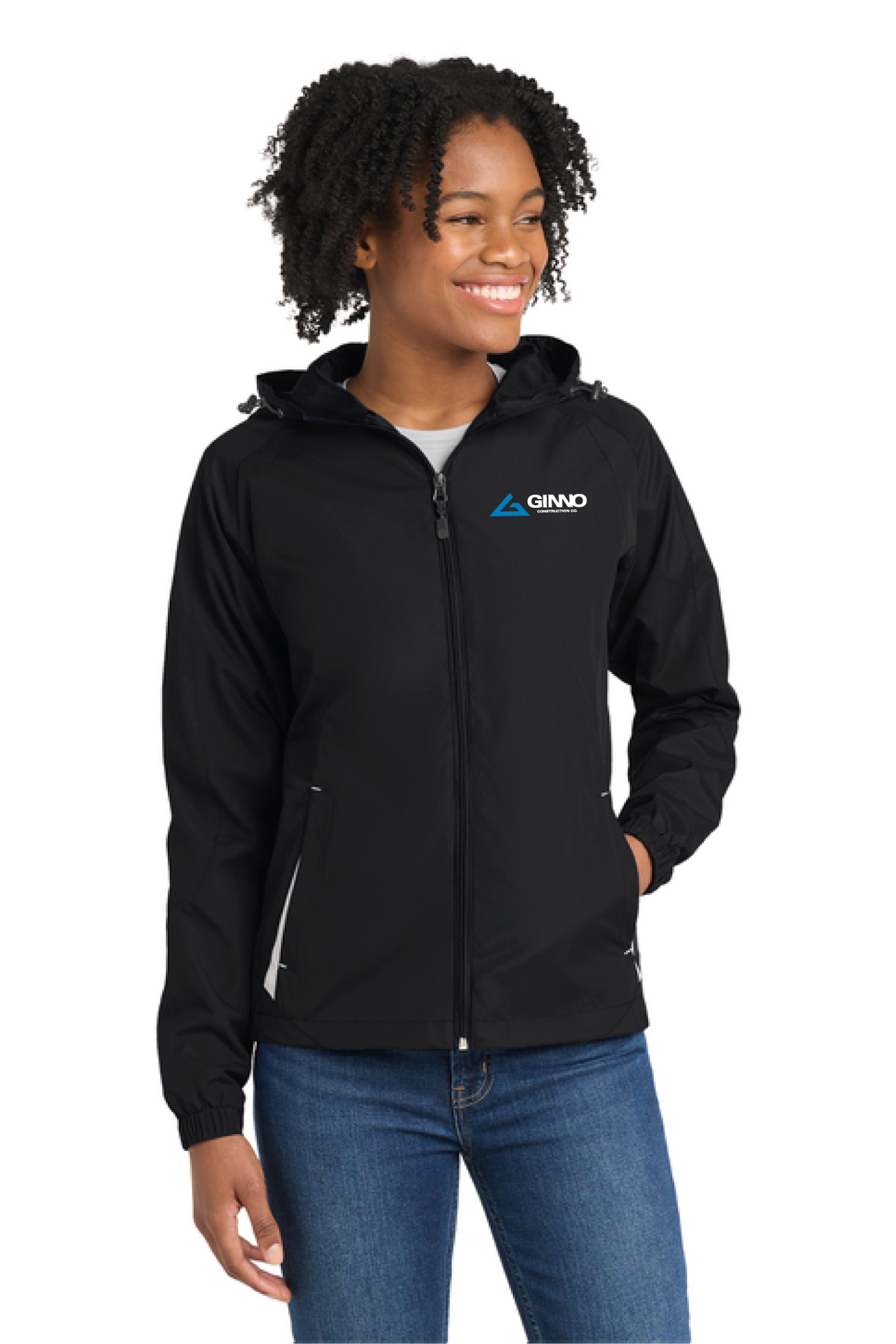 LST76 -  Sport-Tek Women's Colorblock Hooded Raglan Jacket - Ginno Construction - Company Store - Embroidery - #29362