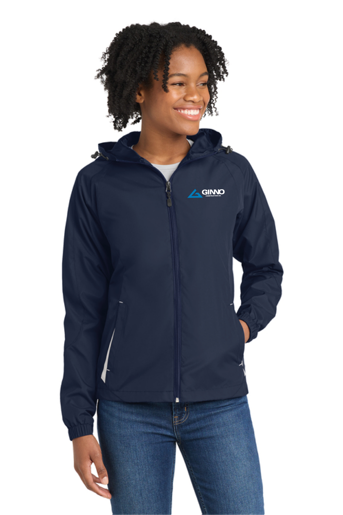LST76 -  Sport-Tek Women's Colorblock Hooded Raglan Jacket - Ginno Construction - Company Store - Embroidery - #29362