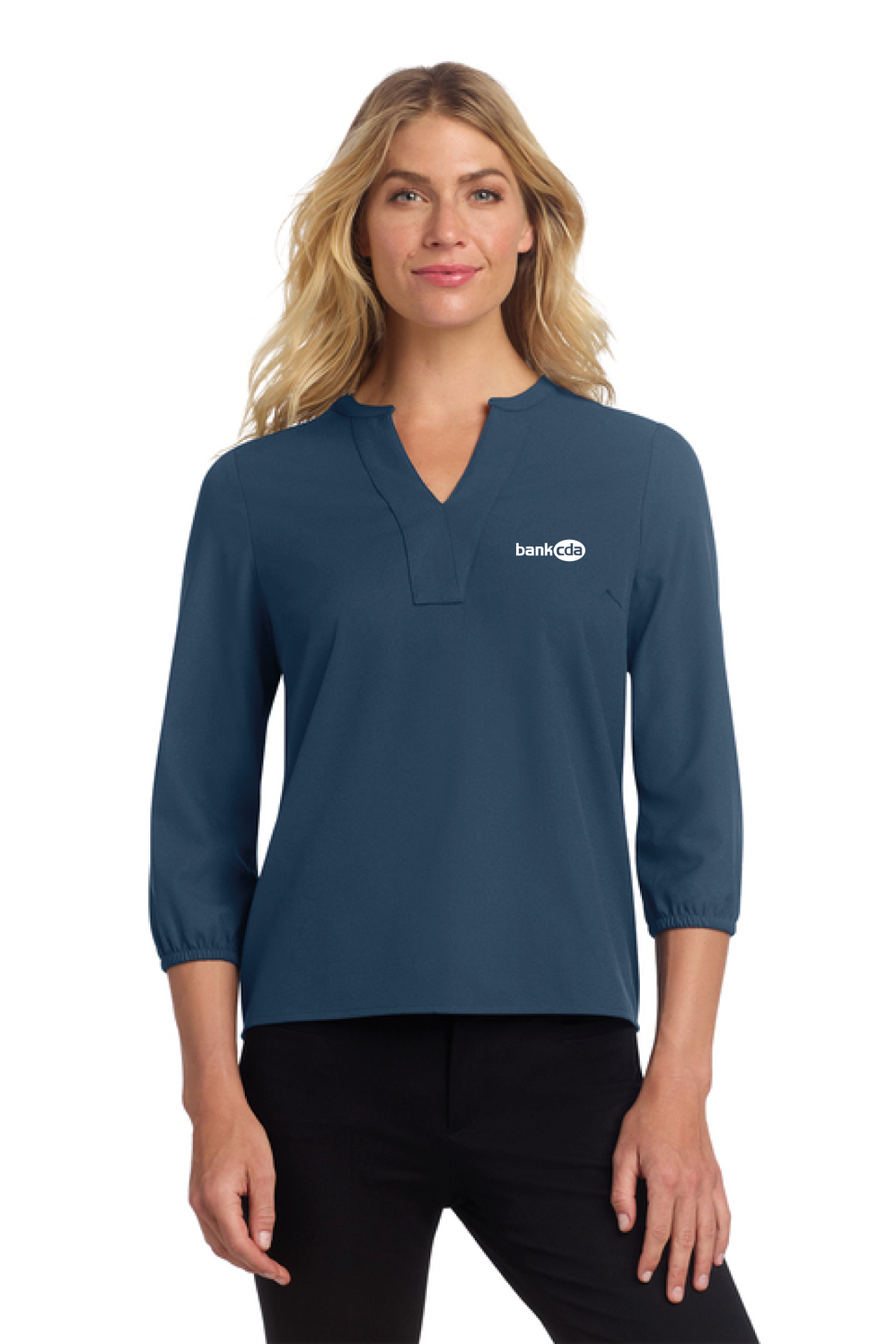 MM2011 - Mercer+Mettle Women's Stretch Crepe 3/4 -Sleeve Blouse - BankCDA - Logowear Store - Embroidery - #29162