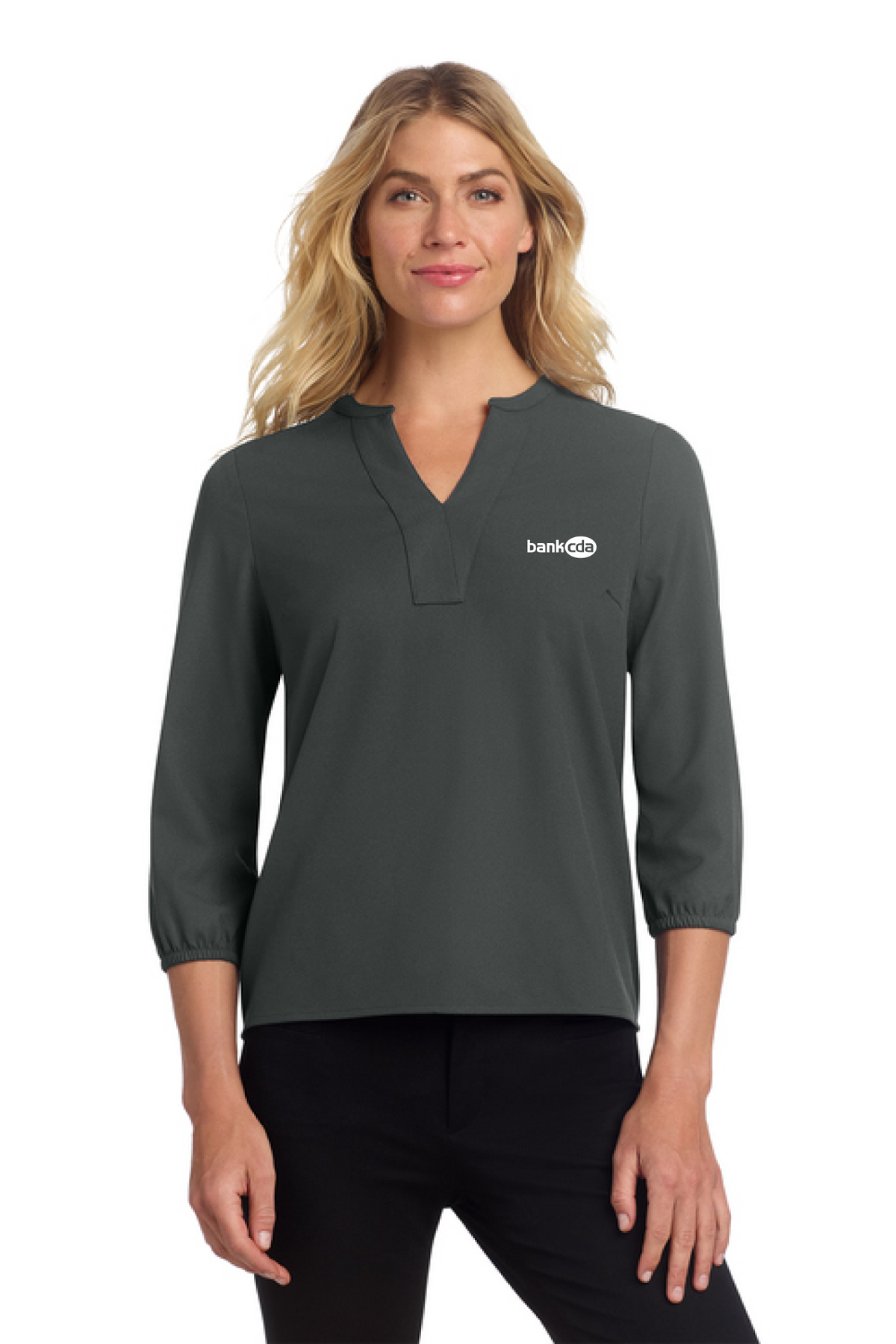 MM2011 - Mercer+Mettle Women's Stretch Crepe 3/4 -Sleeve Blouse - BankCDA - Logowear Store - Embroidery - #29162