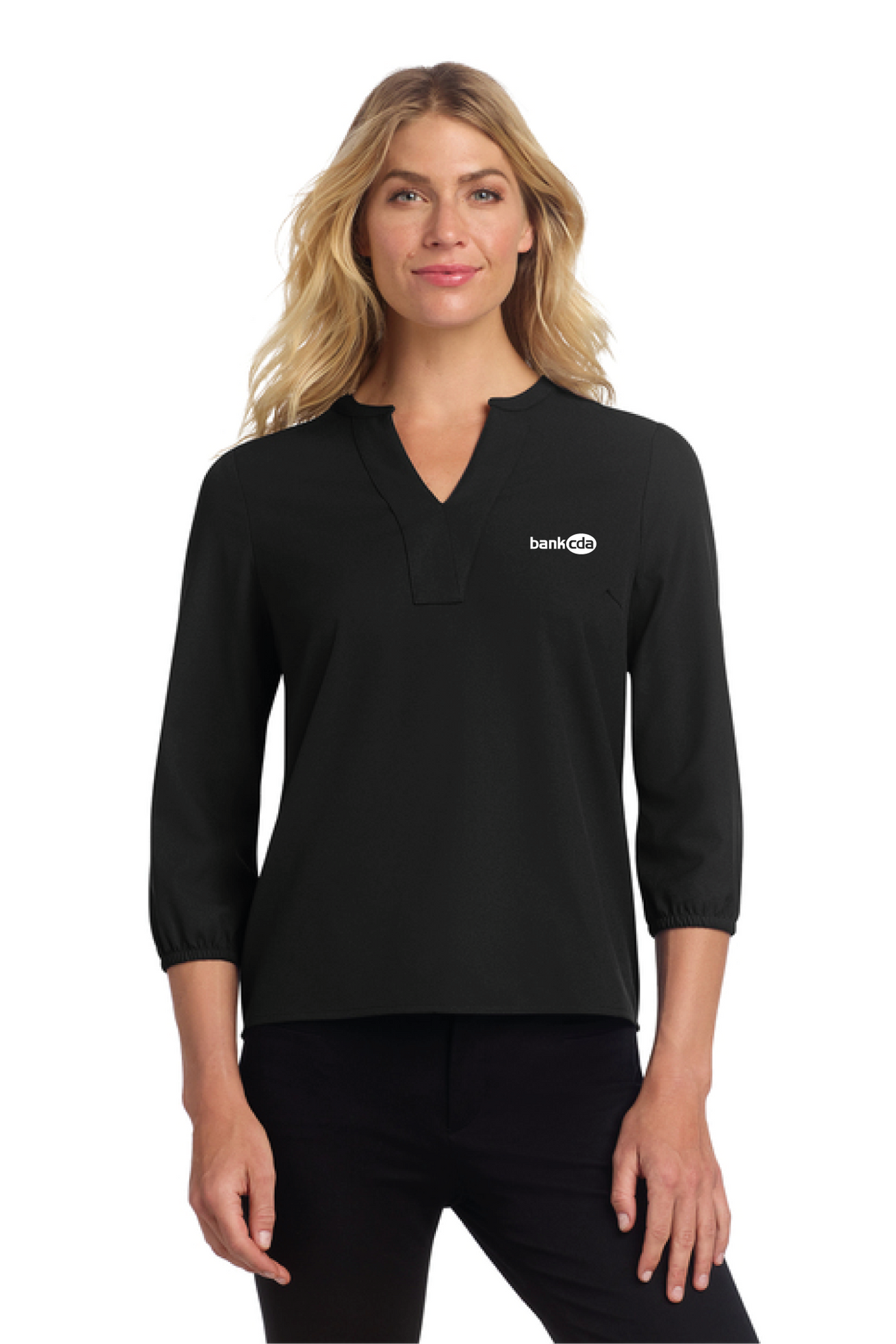 MM2011 - Mercer+Mettle Women's Stretch Crepe 3/4 -Sleeve Blouse - BankCDA - Logowear Store - Embroidery - #29162