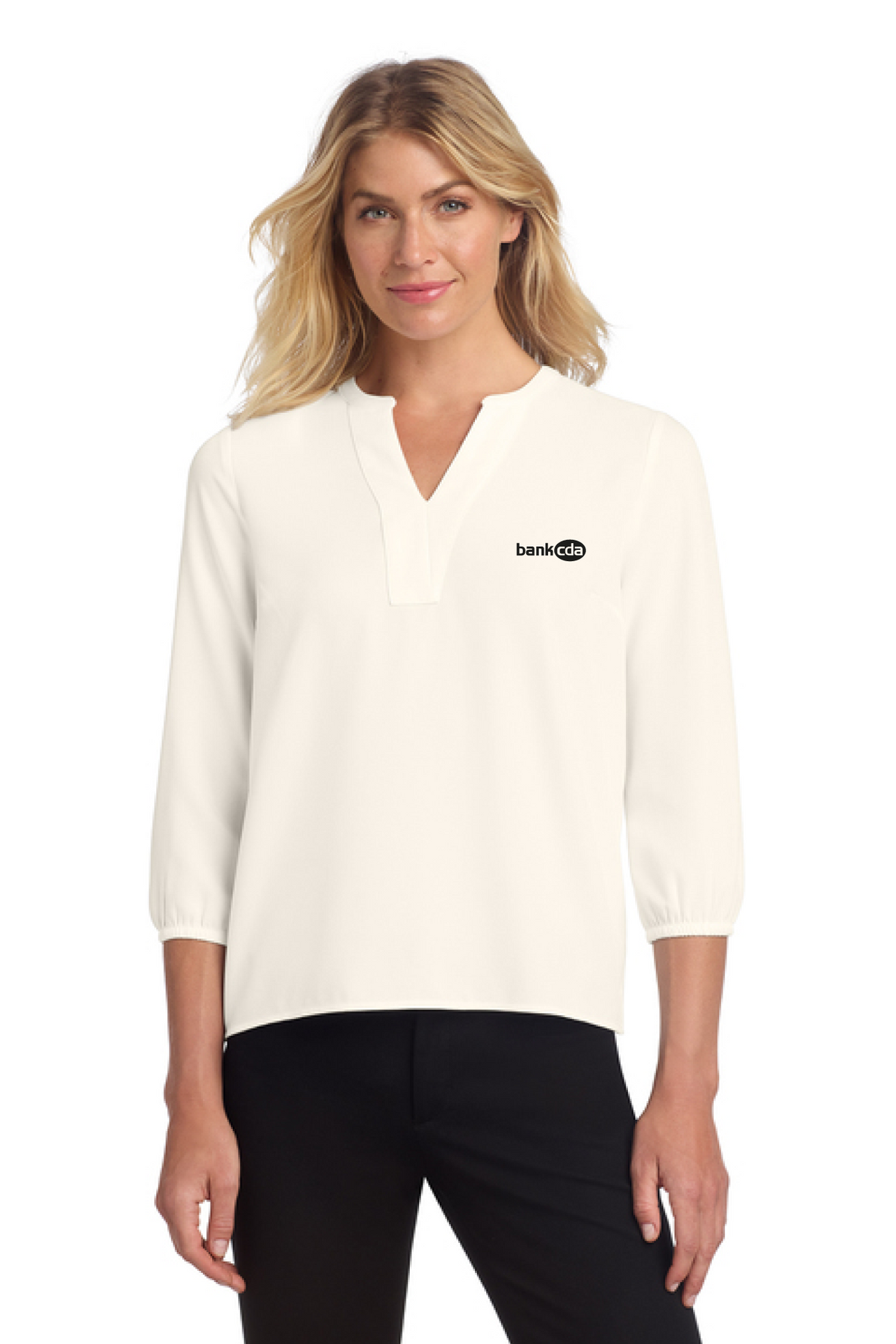 MM2011 - Mercer+Mettle Women's Stretch Crepe 3/4 -Sleeve Blouse - BankCDA - Logowear Store - Embroidery - #29162