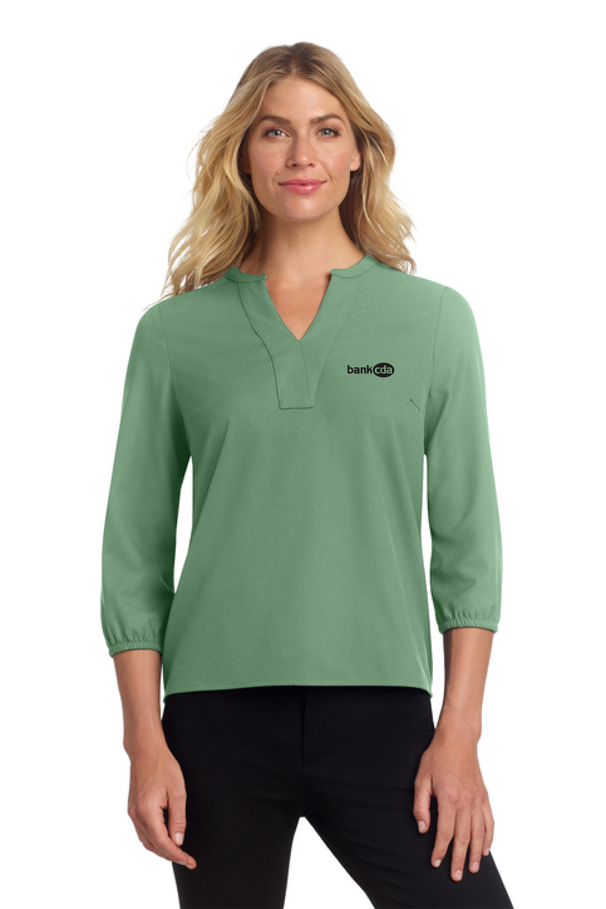 MM2011 - Mercer+Mettle Women's Stretch Crepe 3/4 -Sleeve Blouse - BankCDA - Logowear Store - Embroidery - #29162