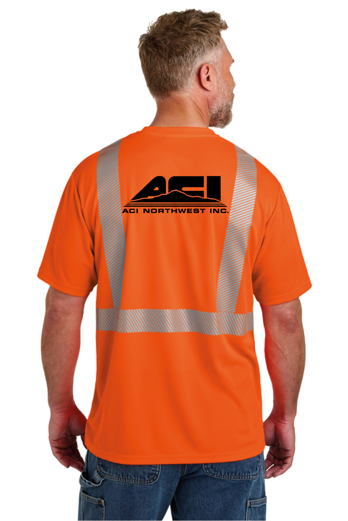 CS204 - CornerStone ANSI 107 Class 2 Segmented Tape Tee - ACI Northwest - Logowear Store - Transfer Screen Print - #29756