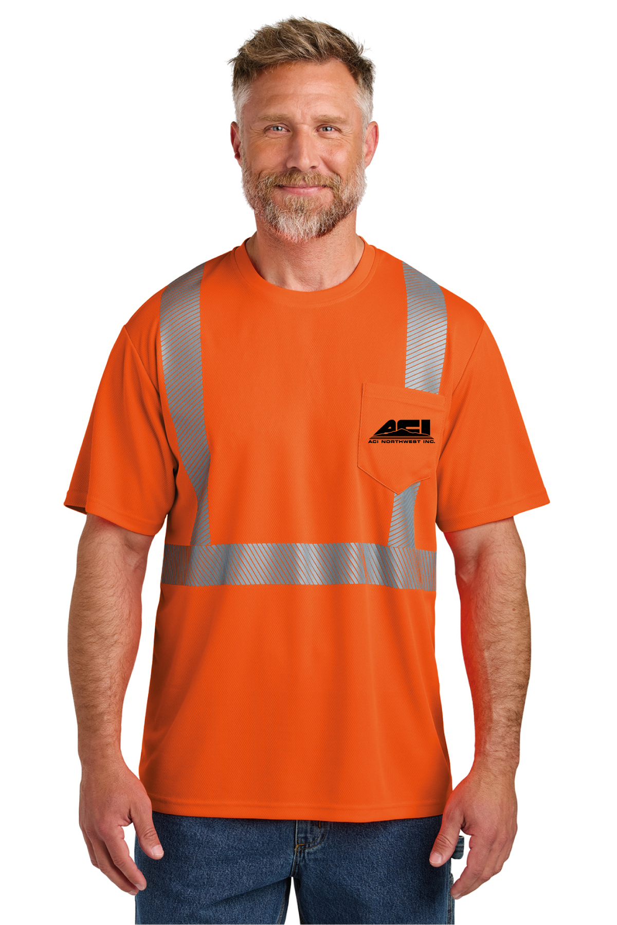 CS204 - CornerStone ANSI 107 Class 2 Segmented Tape Tee - ACI Northwest - Logowear Store - Transfer Screen Print - #29756
