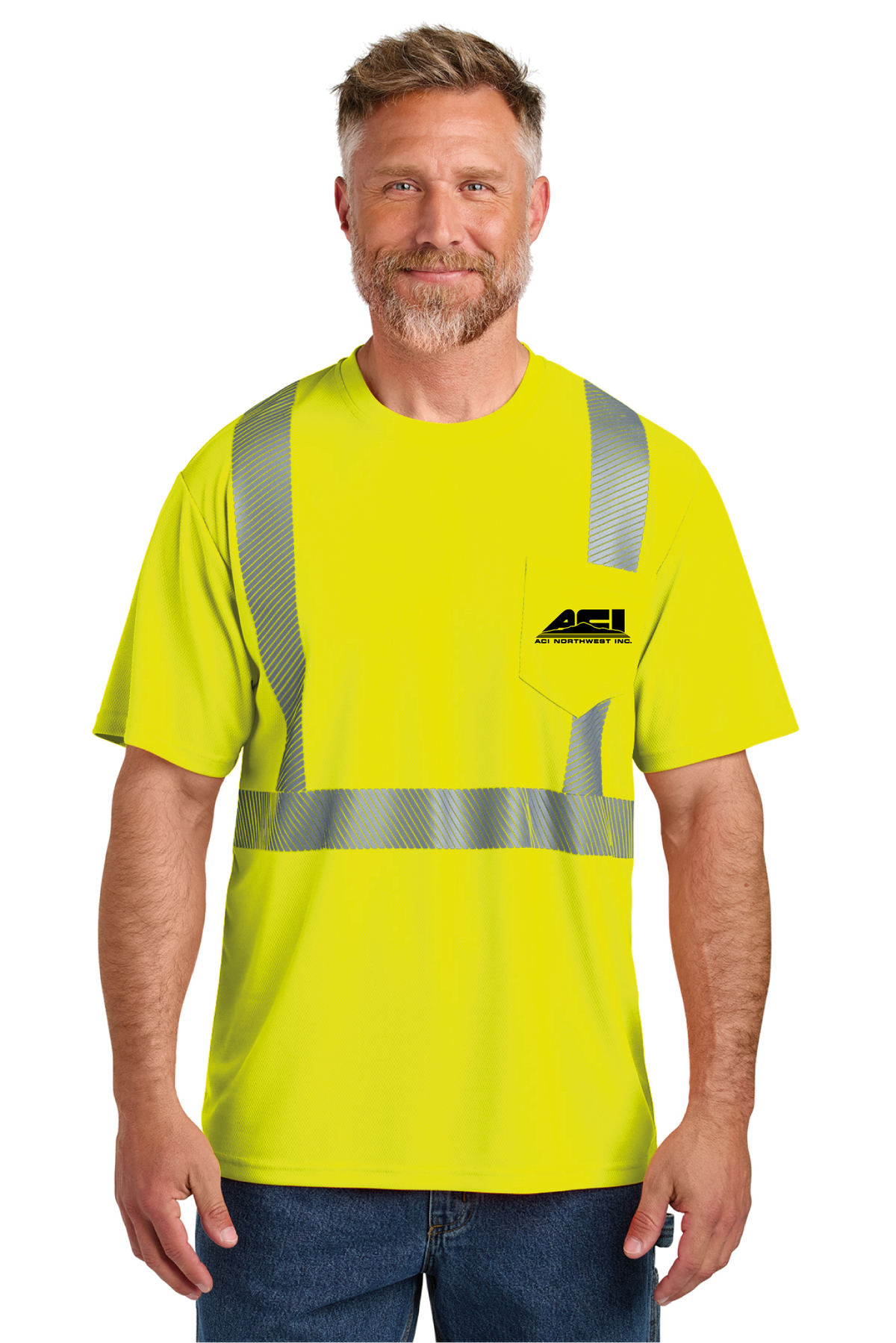 CS204 - CornerStone ANSI 107 Class 2 Segmented Tape Tee - ACI Northwest - Logowear Store - Transfer Screen Print - #29756