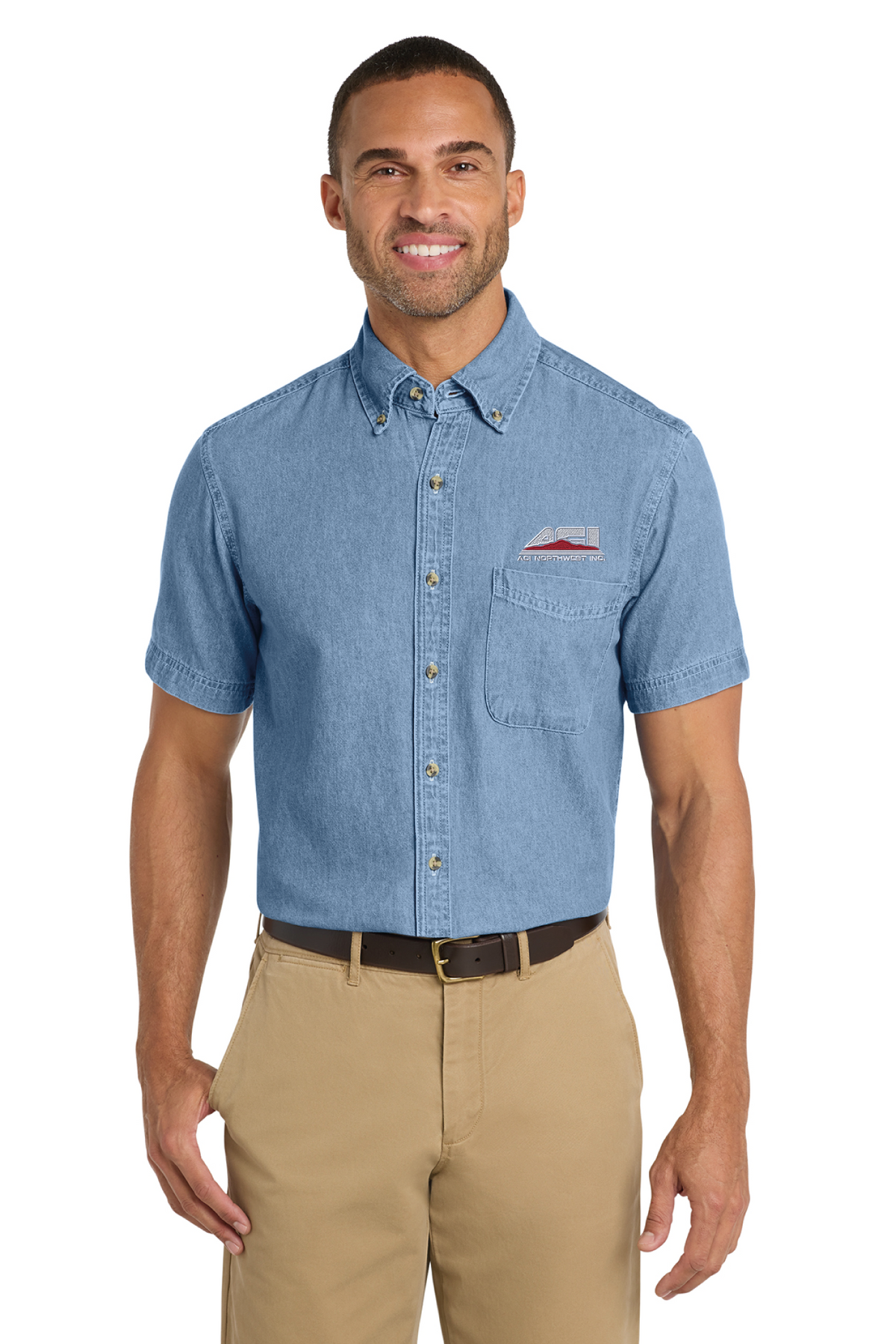 SP11 - Port & Co Short Sleeve Value Denim Shirt - ACI Northwest - Logowear Store - Embroidery - #29756