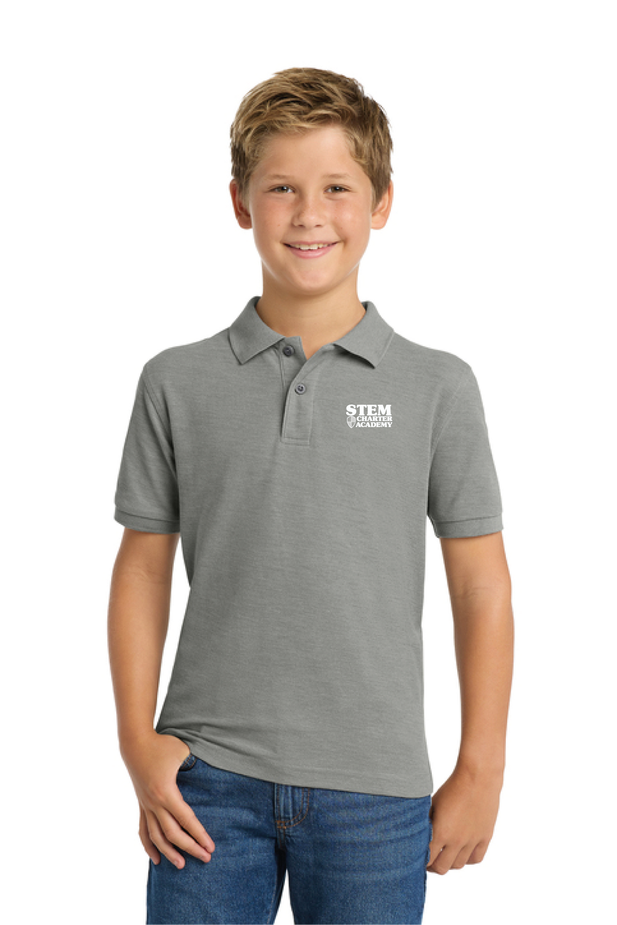 Y500 - Port Authority Youth Silk Touch Polo - STEM Charter Academy - Company Store - Transfer Screenprint - #29797