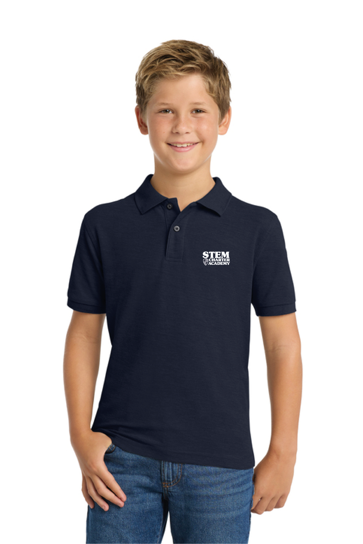 Y500 - Port Authority Youth Silk Touch Polo - STEM Charter Academy - Company Store - Transfer Screenprint - #29797