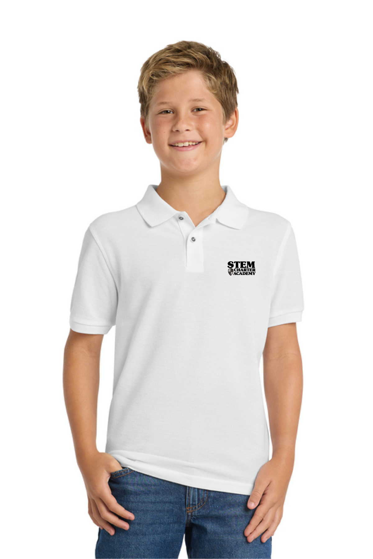 Y500 - Port Authority Youth Silk Touch Polo - STEM Charter Academy - Company Store - Transfer Screenprint - #29797
