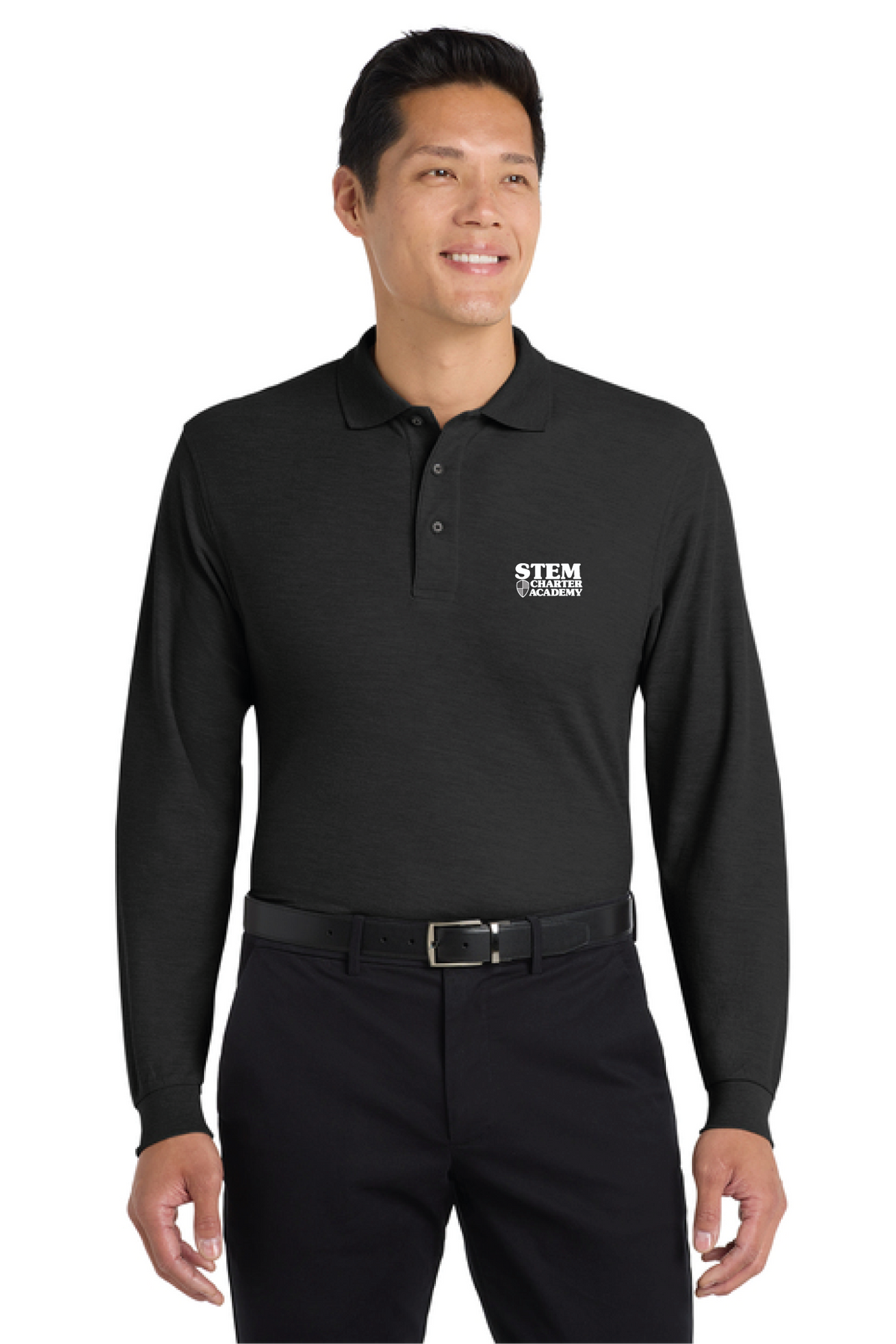 K500LS - Port Authority Silk Touch Long Sleeve Polo - STEM Charter Academy - Company Store - Transfer Screenprint - #29797