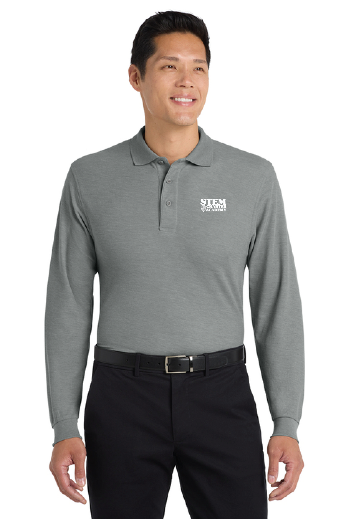 K500LS - Port Authority Silk Touch Long Sleeve Polo - STEM Charter Academy - Company Store - Transfer Screenprint - #29797
