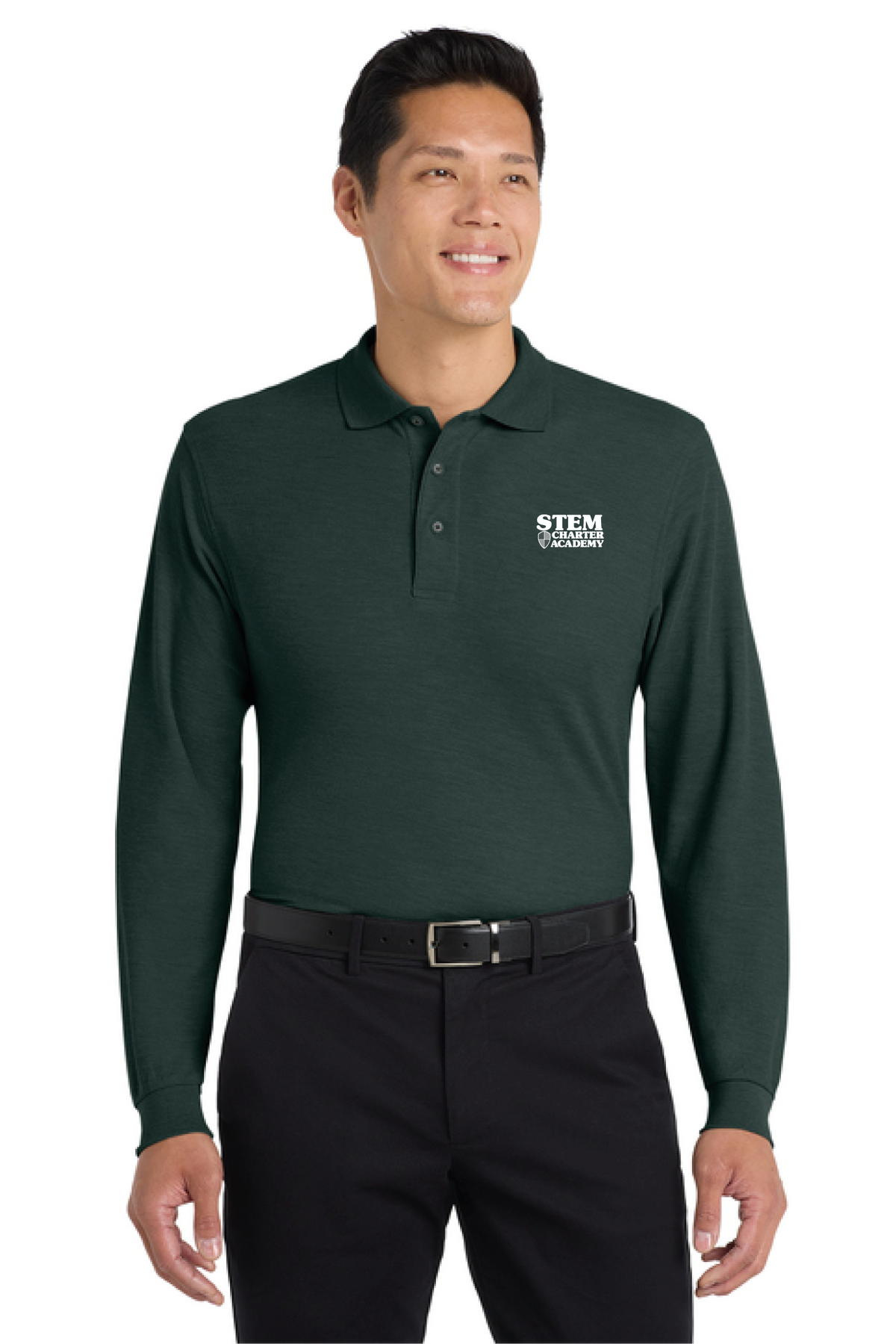 K500LS - Port Authority Silk Touch Long Sleeve Polo - STEM Charter Academy - Company Store - Transfer Screenprint - #29797