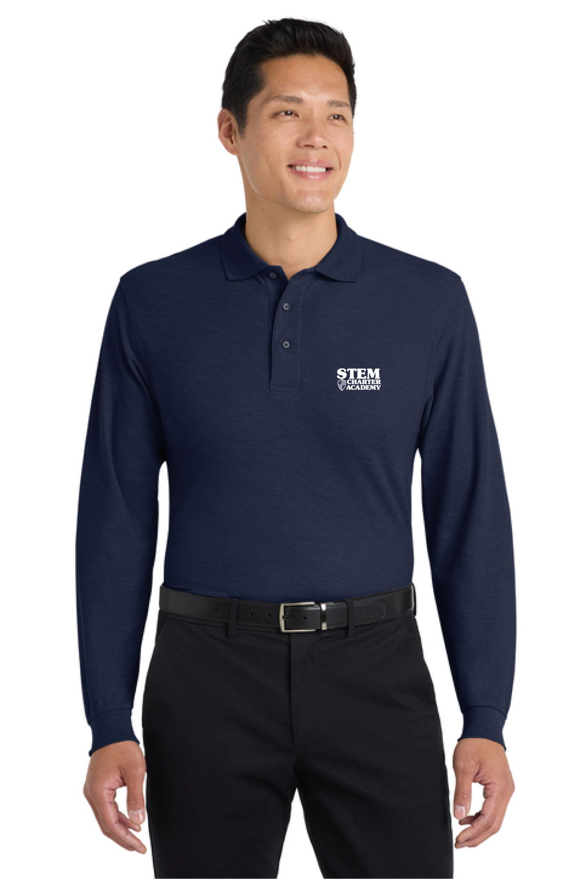 K500LS - Port Authority Silk Touch Long Sleeve Polo - STEM Charter Academy - Company Store - Transfer Screenprint - #29797