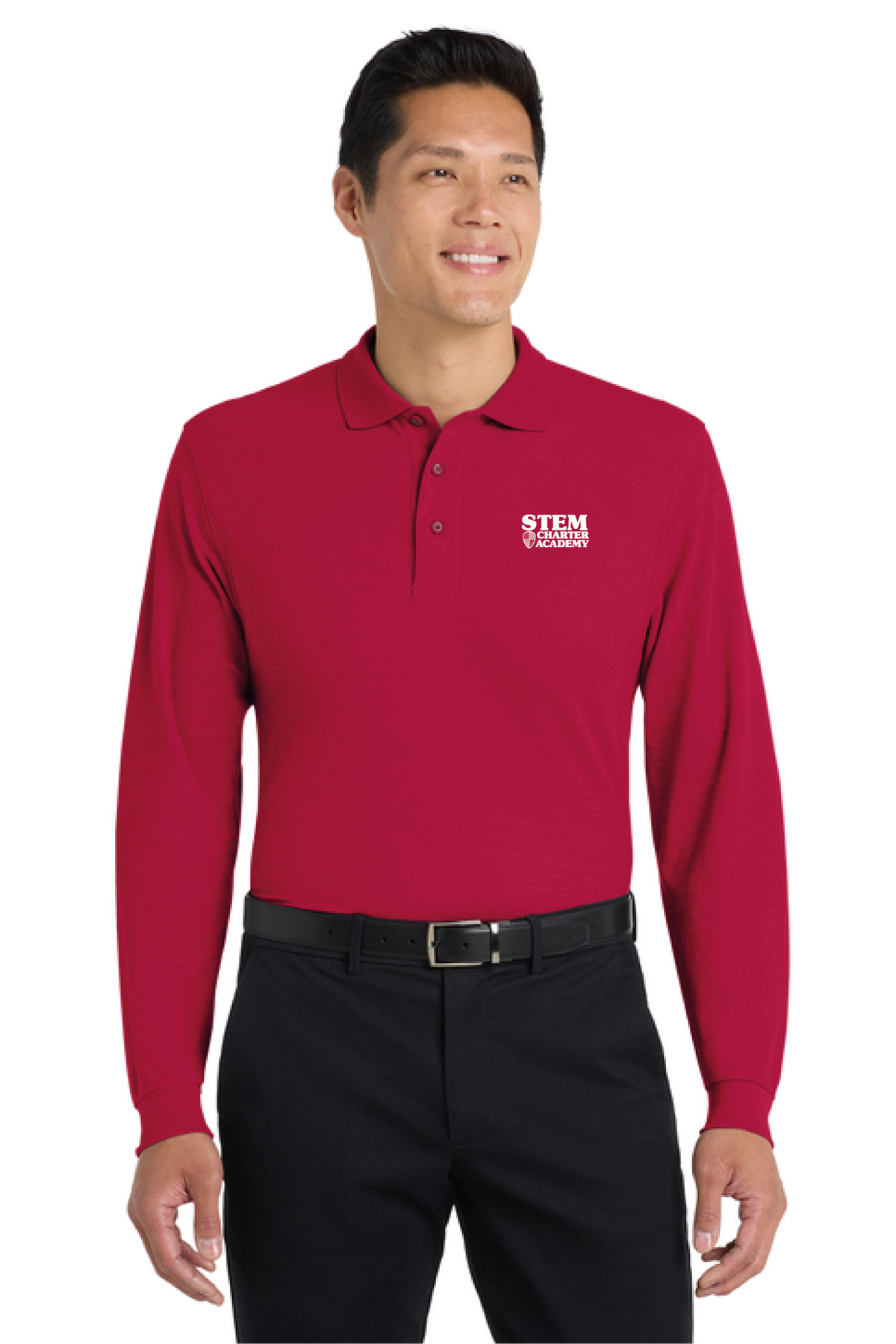 K500LS - Port Authority Silk Touch Long Sleeve Polo - STEM Charter Academy - Company Store - Transfer Screenprint - #29797