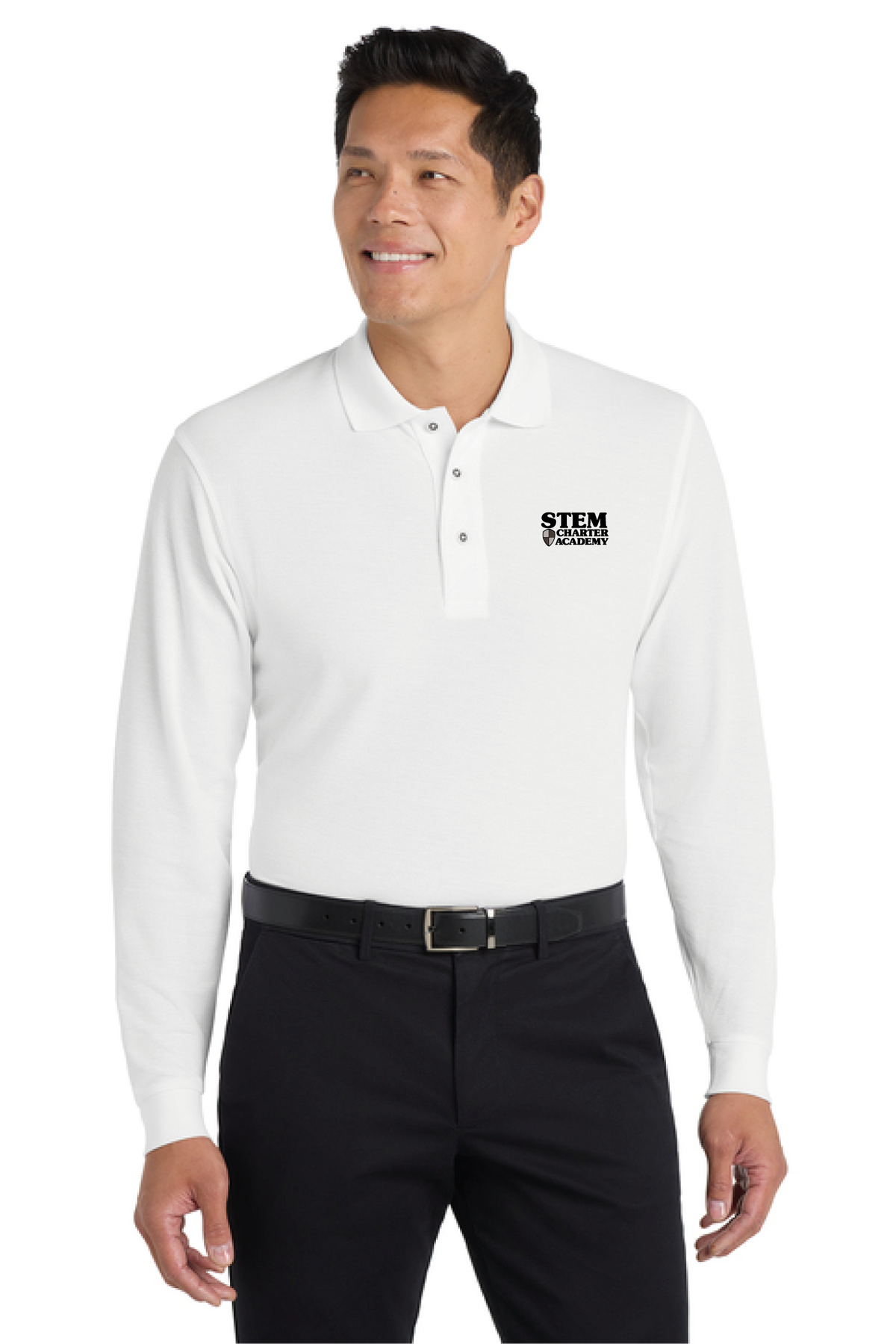 K500LS - Port Authority Silk Touch Long Sleeve Polo - STEM Charter Academy - Company Store - Transfer Screenprint - #29797