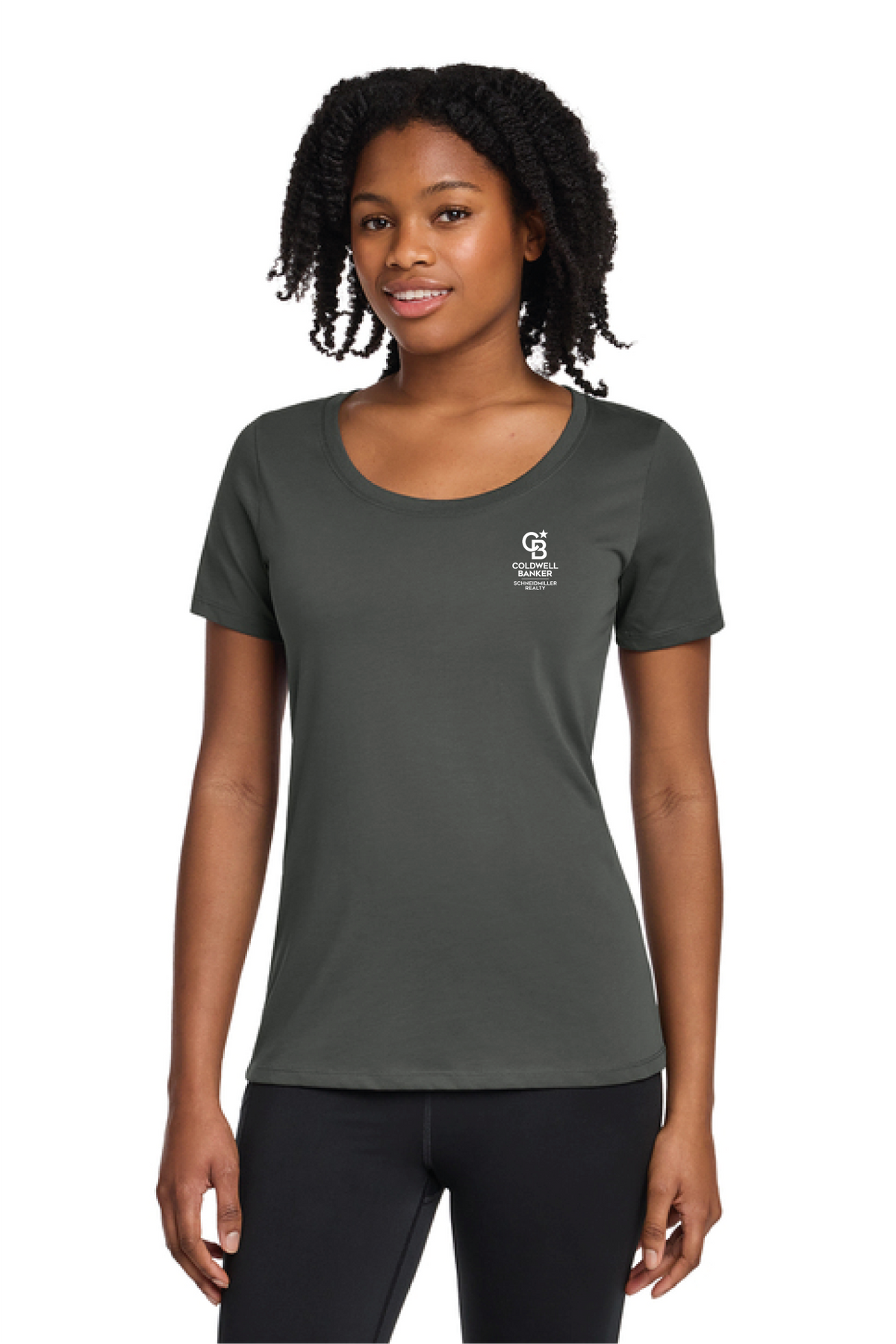 NKBQ5234 - Nike Women's Dri-FIT Cotton/Poly Scoop Neck Tee - Coldwell Banker Schneidmiller Realty - Logowear Store - Transfer Screen Print - #29849