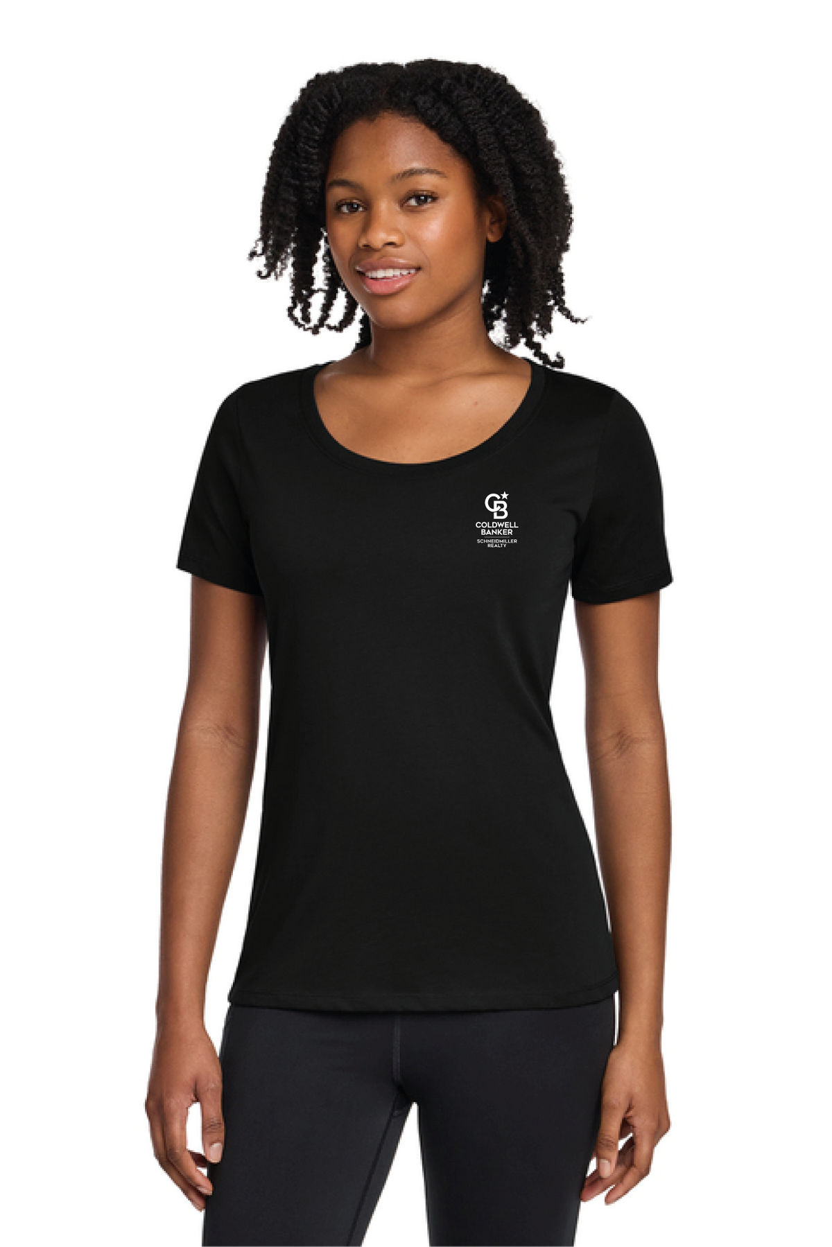 NKBQ5234 - Nike Women's Dri-FIT Cotton/Poly Scoop Neck Tee - Coldwell Banker Schneidmiller Realty - Logowear Store - Transfer Screen Print - #29849