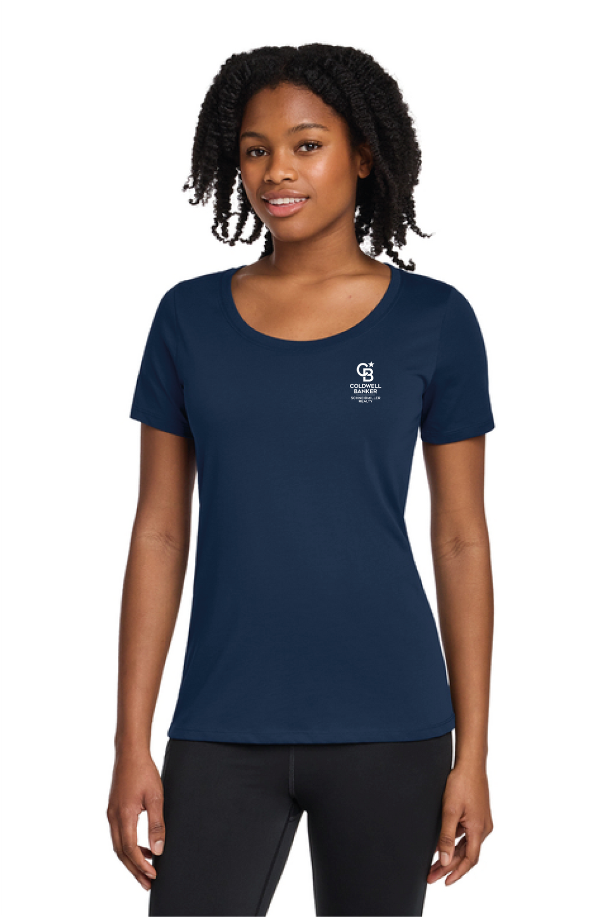 NKBQ5234 - Nike Women's Dri-FIT Cotton/Poly Scoop Neck Tee - Coldwell Banker Schneidmiller Realty - Logowear Store - Transfer Screen Print - #29849