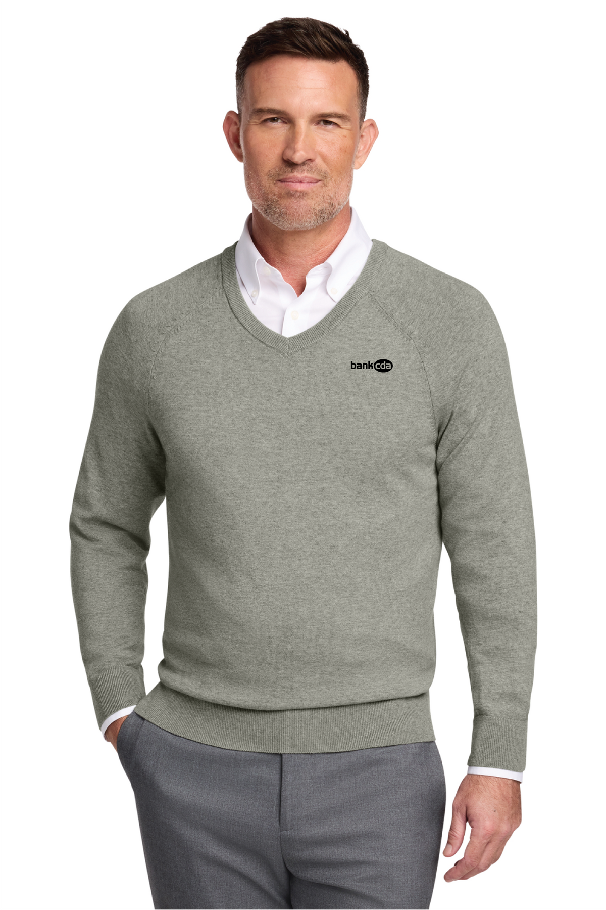 BB18400 - Brooks Brothers Cotton Stretch V-Neck Sweater - BankCDA - Logowear Store - Embroidery - #29162
