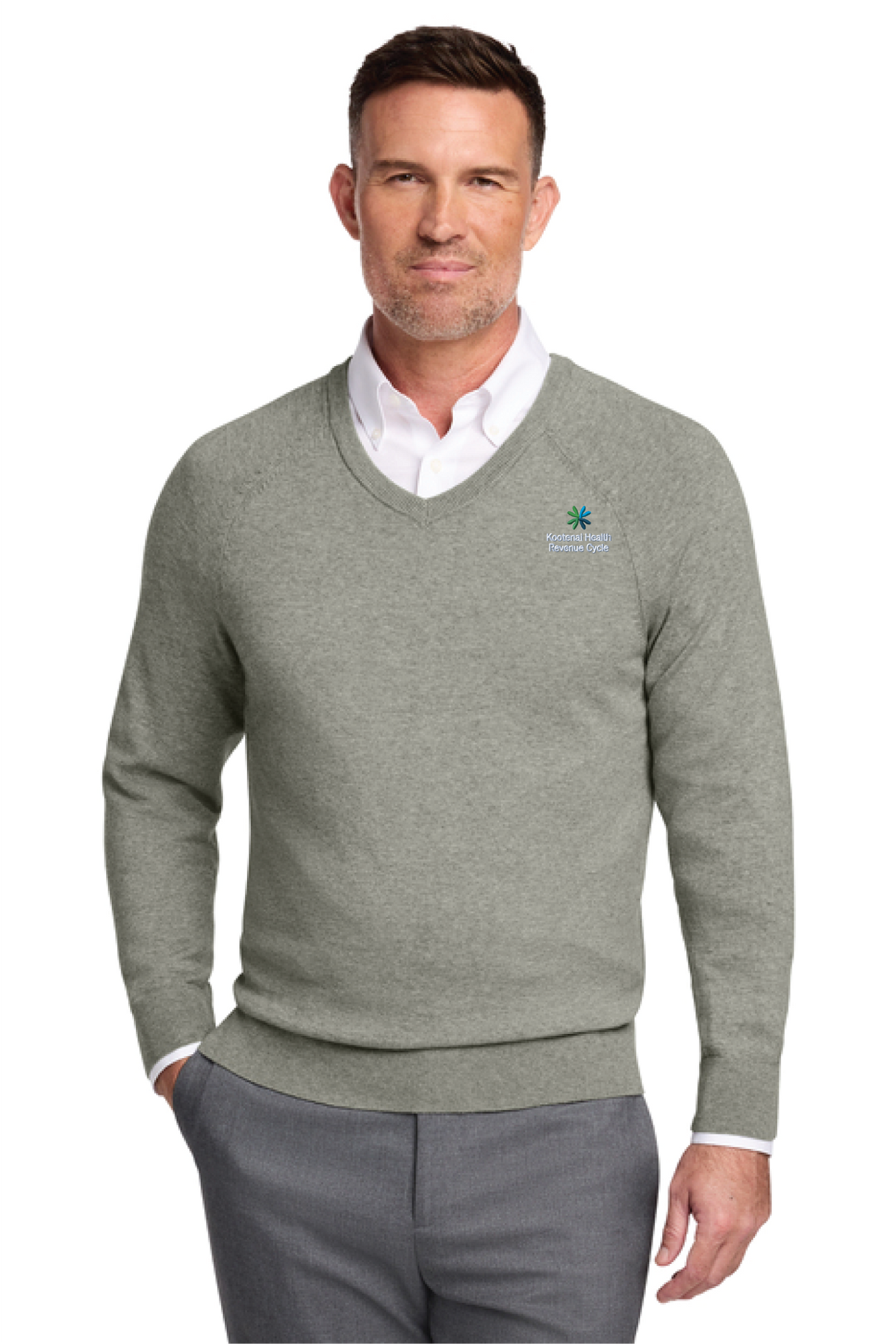 BB18400 - Brooks Brothers Cotton Stretch V-Neck Sweater - Kootenai Health - Revenue Cycle - Oder Collection Store - Embroidery - #30183
