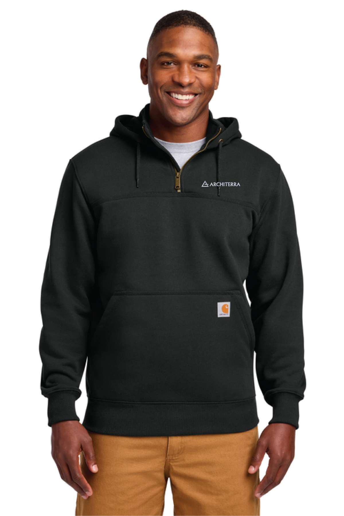 CTT100617 - Carhartt Tall Rain Defender Paxton Heavyweight Hooded Zip Mock Sweatshirt - Architerra Homes - Order Collection Store - Digital Print - #30194