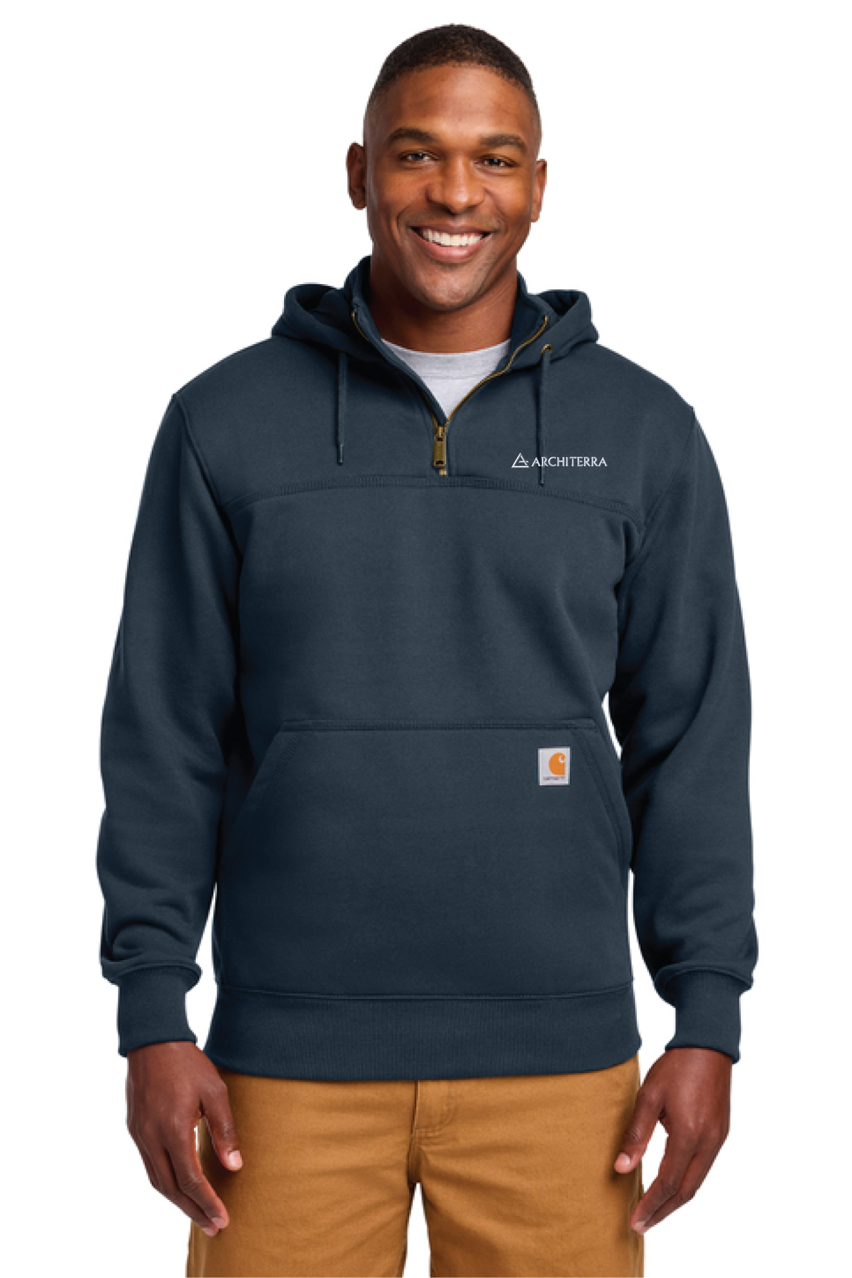 CTT100617 - Carhartt Tall Rain Defender Paxton Heavyweight Hooded Zip Mock Sweatshirt - Architerra Homes - Order Collection Store - Digital Print - #30194
