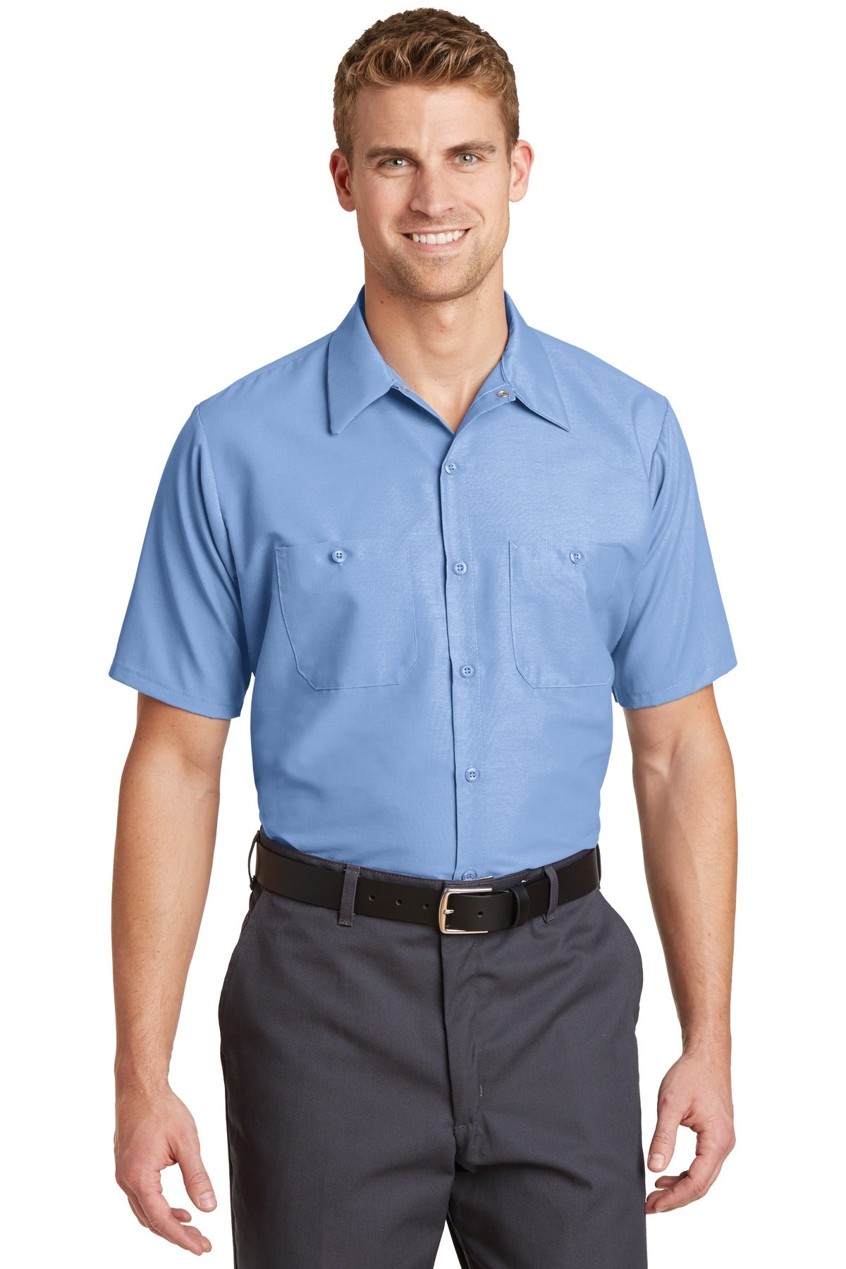 Red Kap Short Sleeve Industrial Work Shirt  SP24 front model image.
