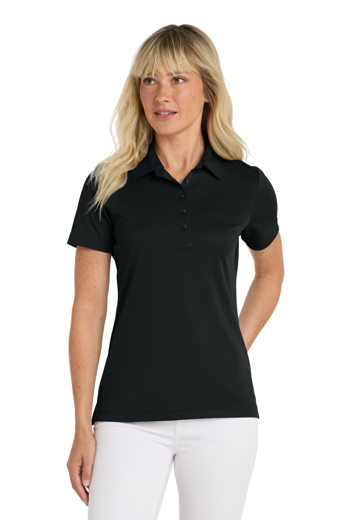 TravisMathew Women's Oceanside Solid Polo TM1WW001 front model image.
