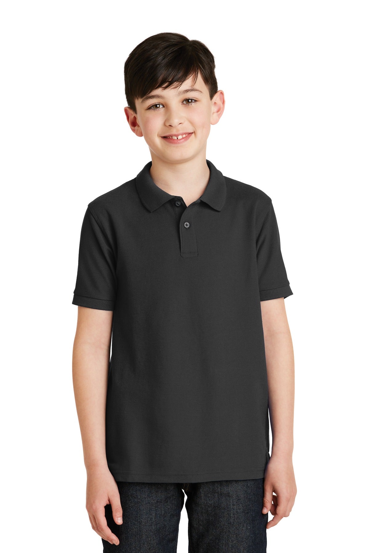 Port Authority Youth Silk Touch Polo  Y500 front model image.