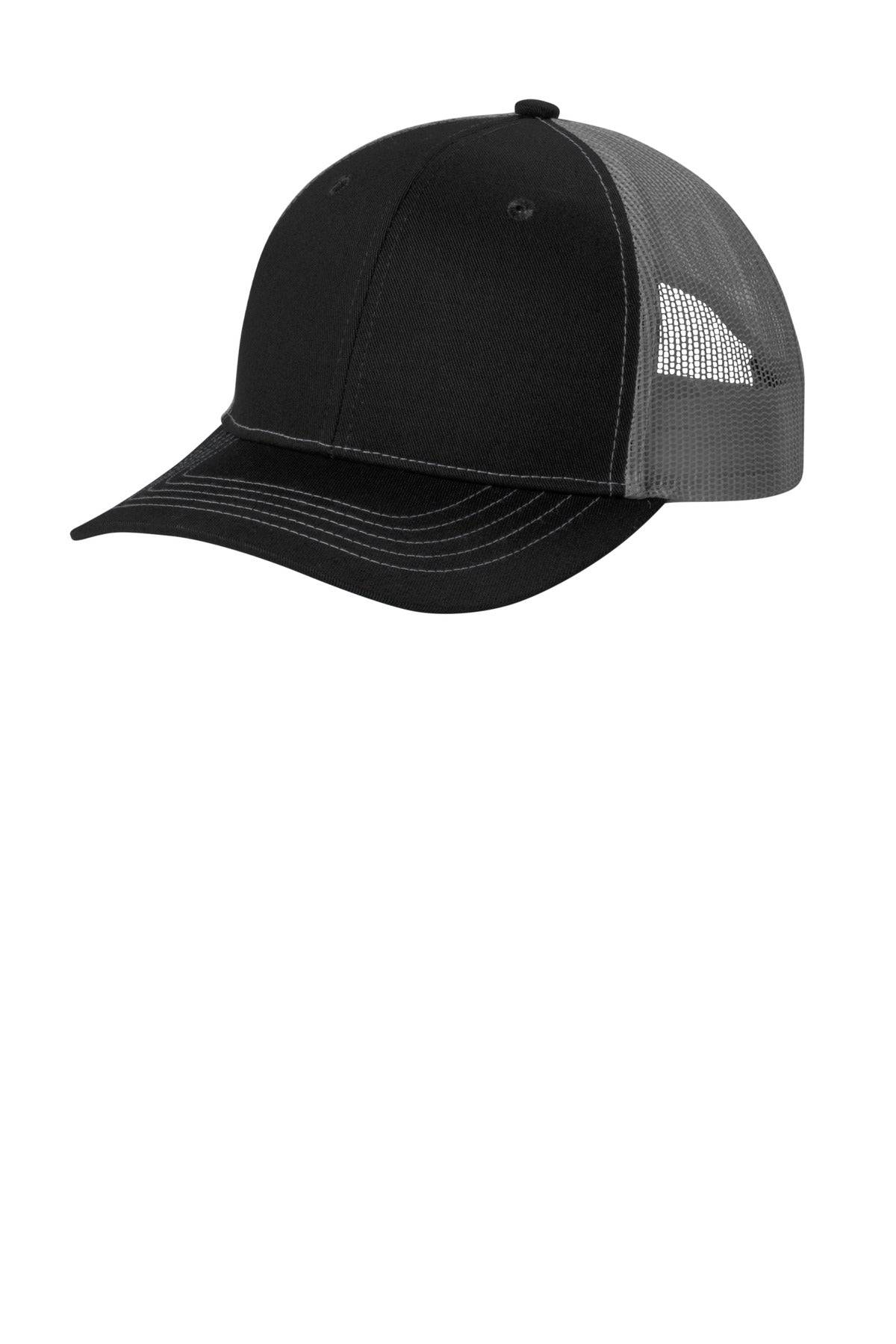 Port Authority Youth Snapback Trucker Cap YC112 front model image.